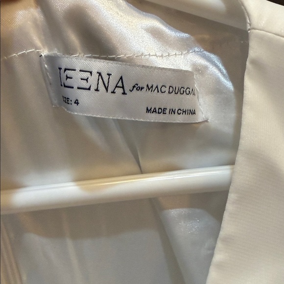 NWT Mac Duggal White Layered Tulle Chiffon Ball Gown Ballgown Maxi Dress - Picture 5 of 11